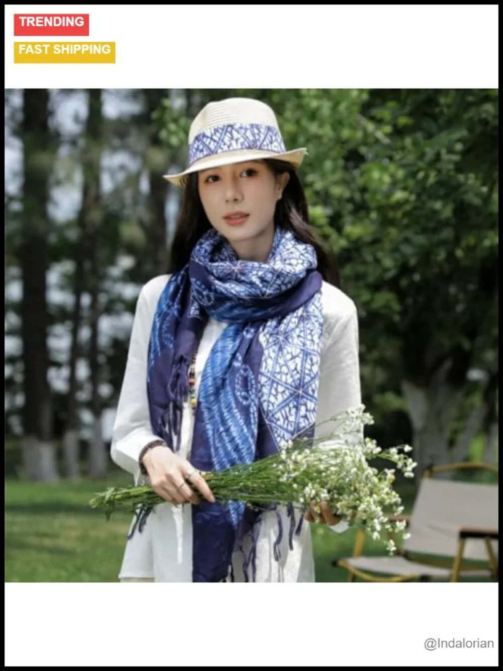 Tie Dye Scarf Lightweight Cotton Boho Shawls Travel Wrap